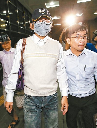 藝人秦偉（左）被控涉嫌性侵，檢察官訊後以五十萬元交保。 記者高彬原／攝影