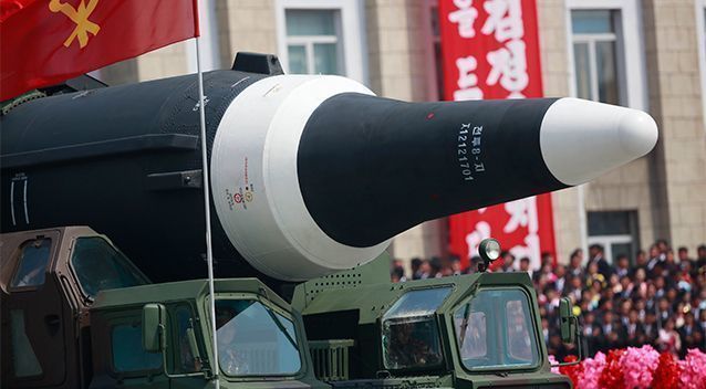 北韓試射彈道飛彈。美聯社