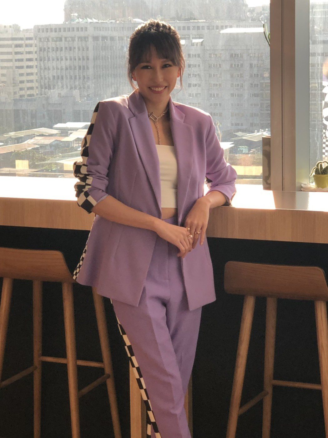 新加坡歌手潘嘉麗25日以新嫁娘身分和台灣媒體分享喜信。記者許晉榮／攝影