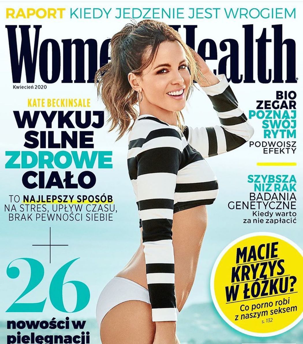 凱特貝琴薩46歲保養狀況仍極佳，登上健身雜誌封面。圖／摘自Instagram