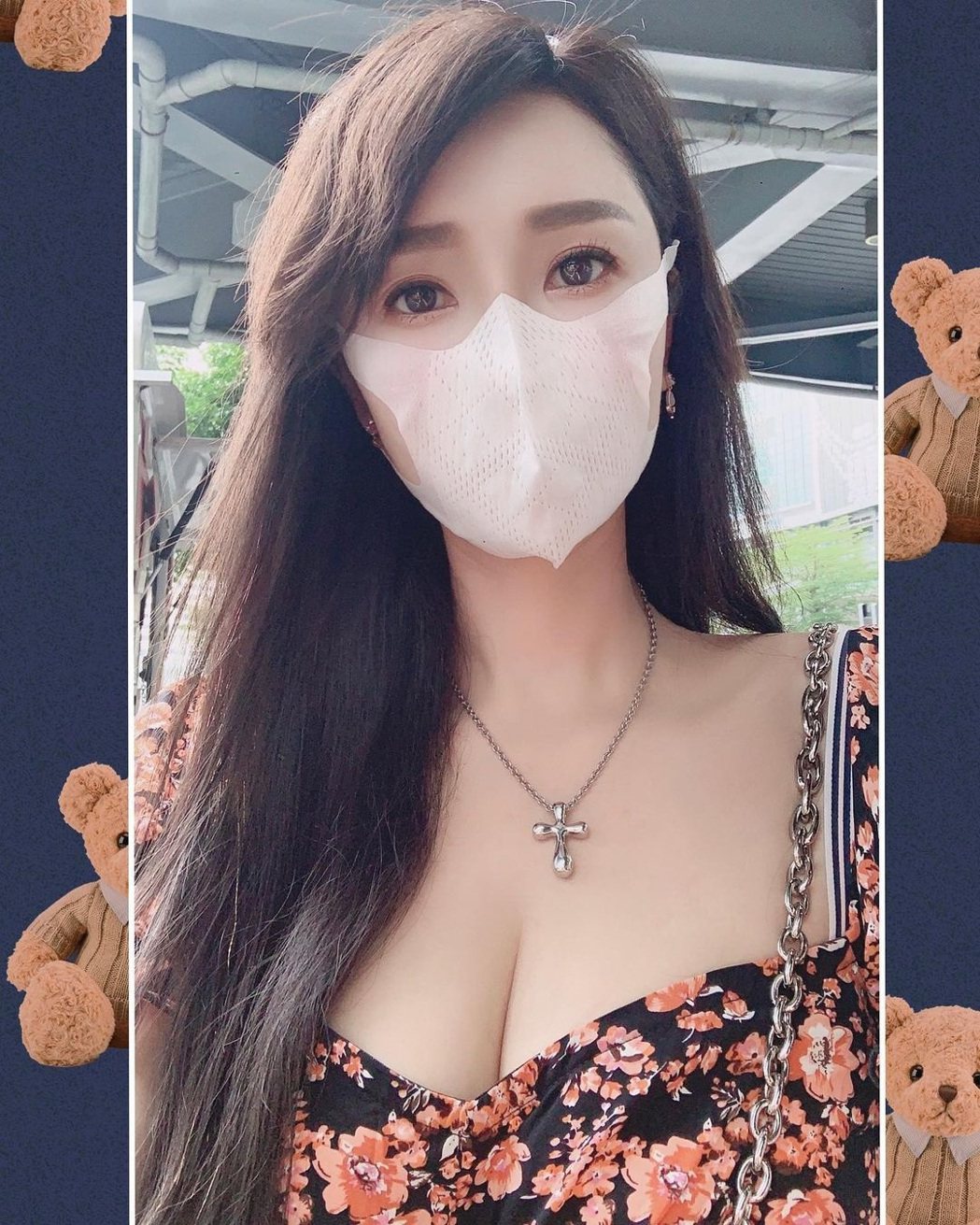 海倫清桃目前在台灣，有乖乖戴口罩。圖／擷自IG