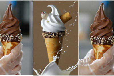 「蛋捲霜淇淋」買一送一！ 青鳥旅行精品概念店「北海道生乳+黑絲絨生巧克力」霜淇淋，美得捨不得吃