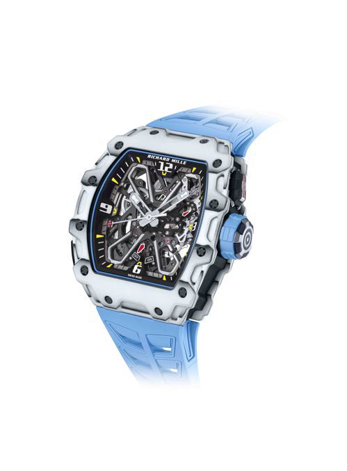 RM 35-03 Rafael Nadal自動上鍊腕表的機芯使用了蝶形自動盤，是RICHARD MILLE近年表款中首見。圖／RICHARD MILLE提供
