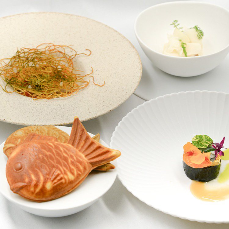 一套八道式的「愛媛縣膠原真鯛套餐」，清新優雅。圖／樂斐提供