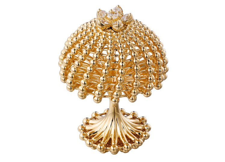 沙漠女神--Cactus de Cartier縫戒指，18K黃金，鑲嵌6顆圓形明亮式切割鑽石。約58萬5,000元。圖／卡地亞提供
