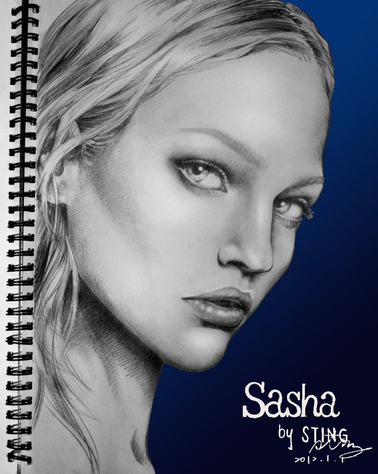 日前宣佈懷孕的超模Sasha與美國平價品牌GAP聯名設計睡衣系列。繪圖／Sting Hsieh