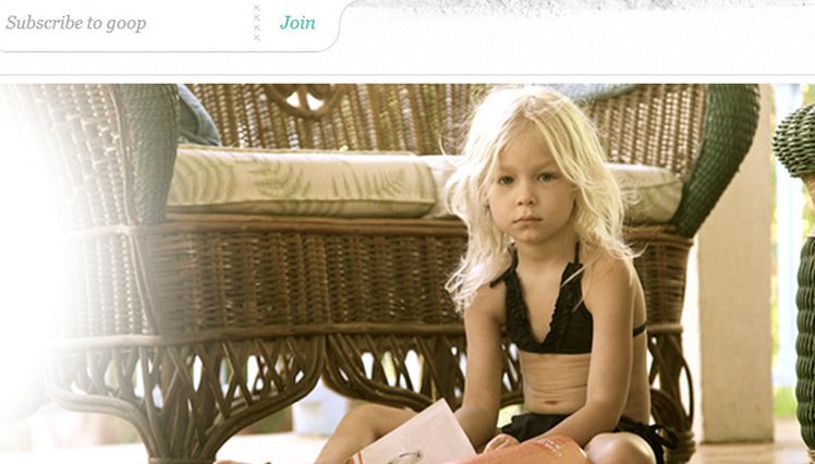 葛妮絲派特羅在自己經營的網站 goop.com 販售兒童比基尼的舉動遭到兒童福利相關單位批評。圖／擷取自goop.com