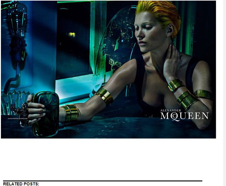 凱特摩絲日前成為Alexander McQueen 2014 春夏系列最新代言人。圖／擷取自models.com