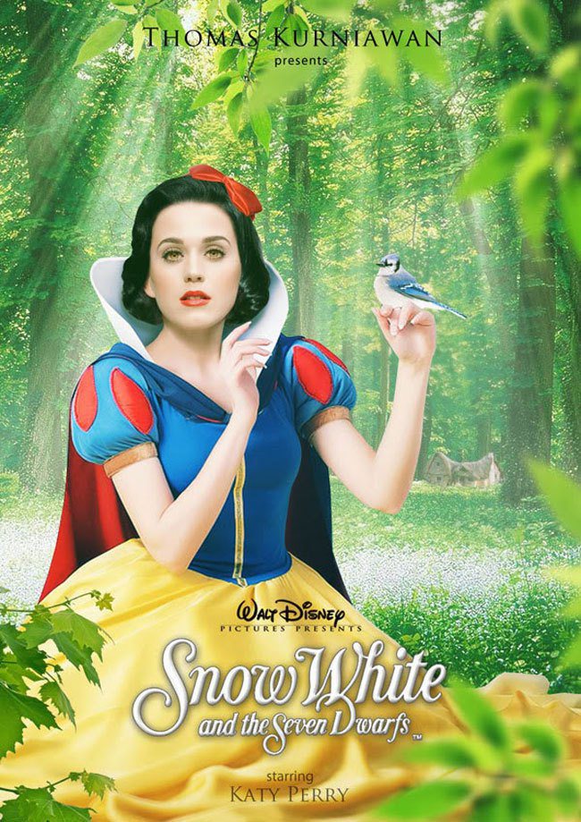 凱蒂佩芮飾演的白雪公主。圖／she.com Taiwan