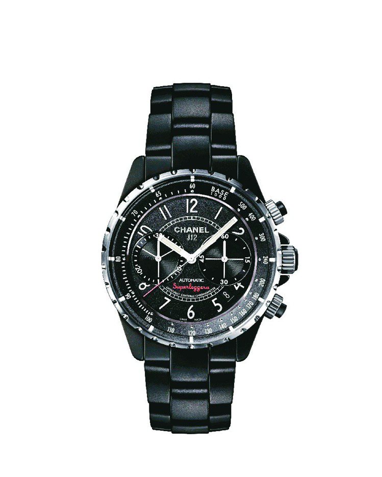 J12 Superleggera計時腕表，精鋼表殼，自動機芯，30.5萬元。圖／香奈兒提供