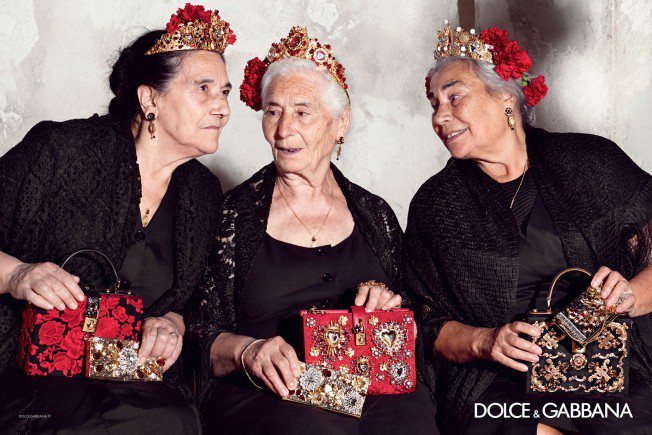 Dolce & Gabbana廣告也出現3位西班牙老奶奶。圖／Dolce & Gabbana提供
