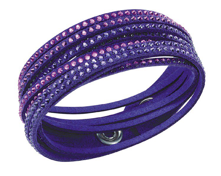 Slake紫色手鍊，可多圈纏繞，或接起多條當腰帶，2,930元。圖／SWAROVSKI提供