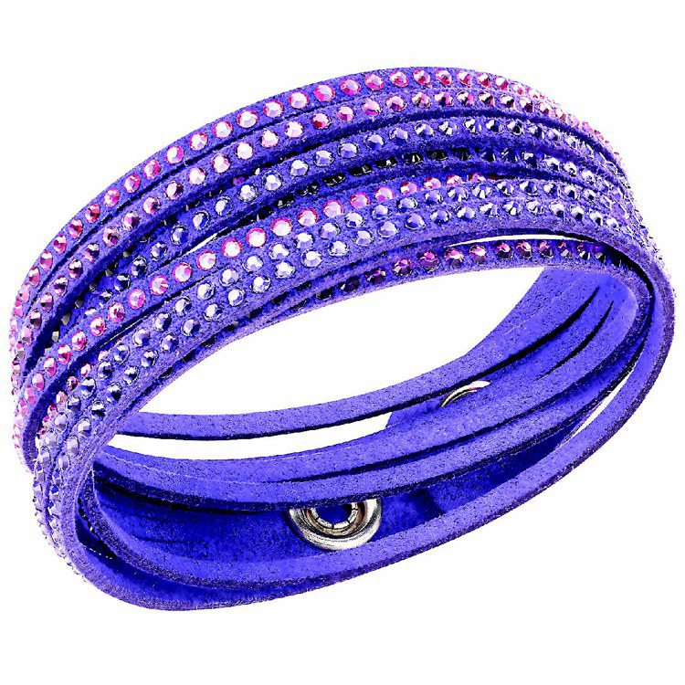 Slake Purple手鍊，充滿魅力的紫色水晶，採可調校尺寸的鈕扣設計，2,930元。圖／SWAROVSKI提供