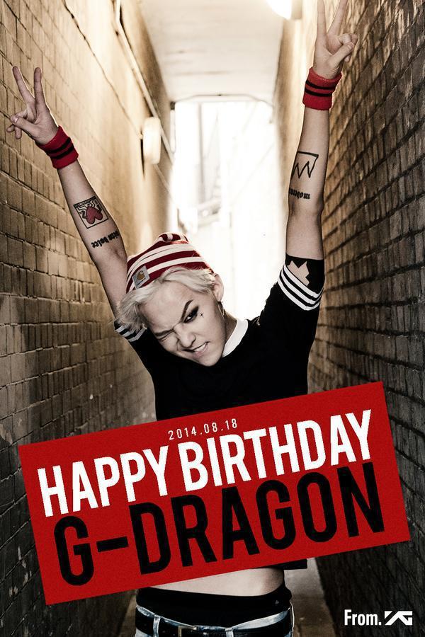 韓國流行天團 BIGBANG 隊長 G-Dragon 日前歡慶 26 歲生日。圖／擷取自YG Family Twitter