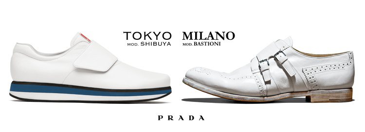 PRADA春夏推出了「Walking in Milano漫步米蘭」手工系列鞋款。圖／she.com.tw