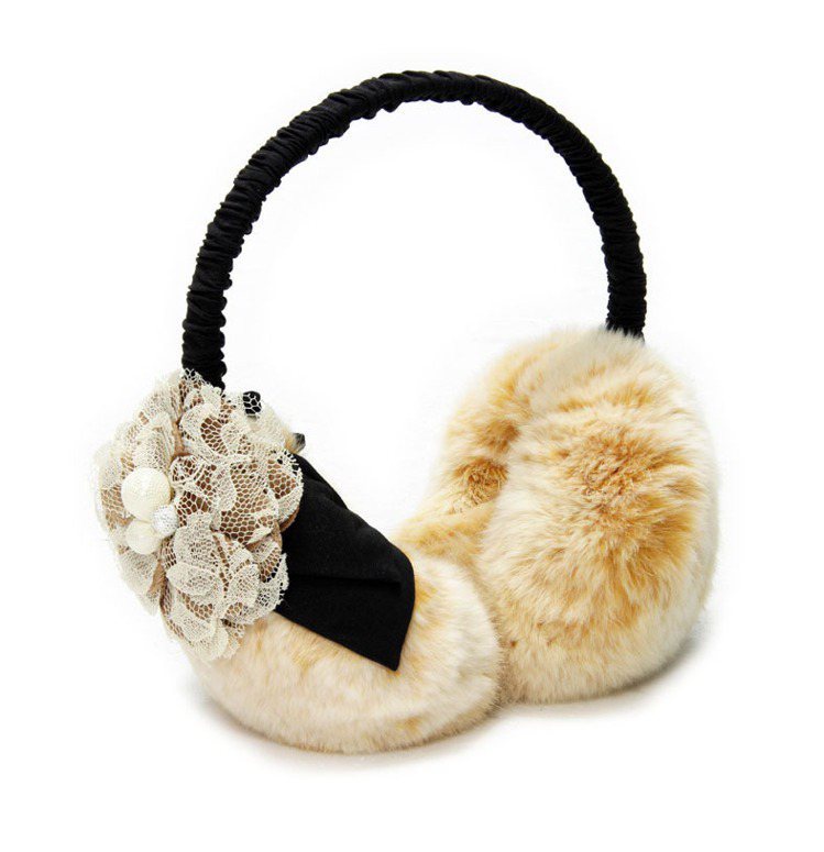 限定閃耀薔薇兔毛耳罩,580元。圖／ANNA SUI提供