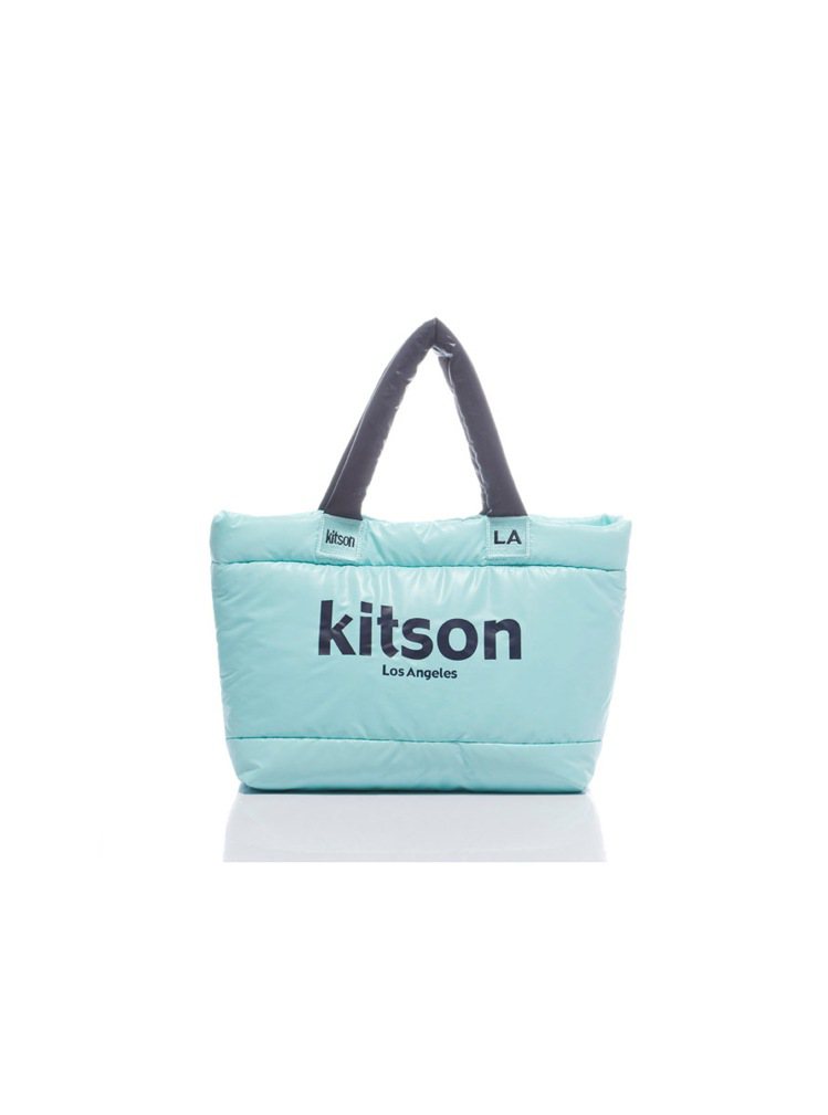 kitson經典鋪棉托特包台灣限定款－－薄荷綠。圖／kitson提供