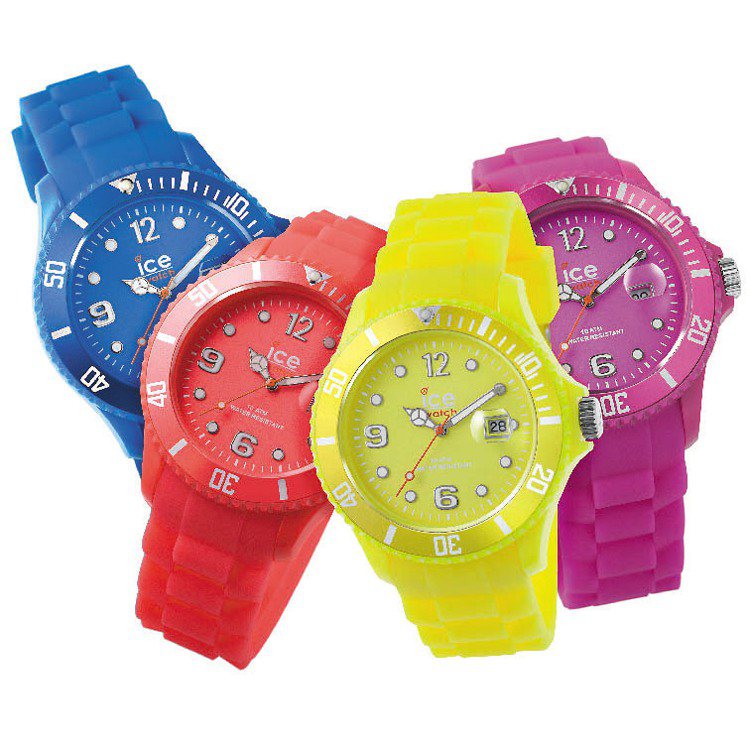 Ice-Flashy 系列推出四種螢光色，3,760至4,750元。圖／Ice-Watch 提供