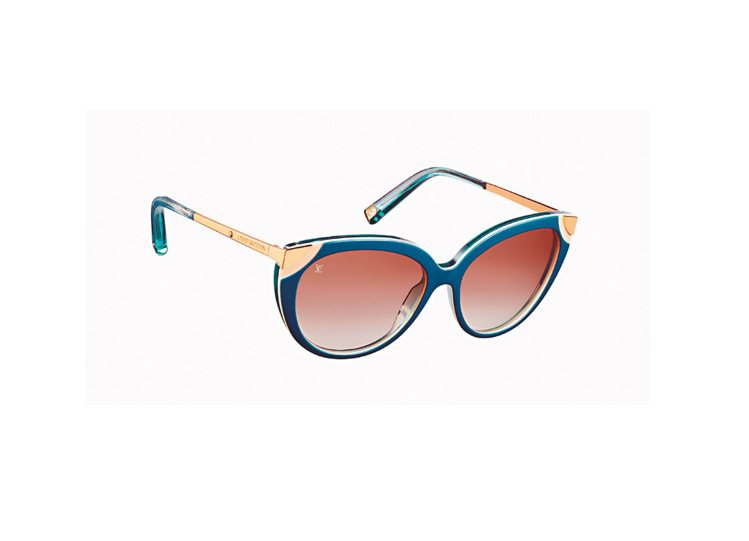 LV 110 Amber孔雀藍太陽眼鏡，22,900元。圖／LV提供