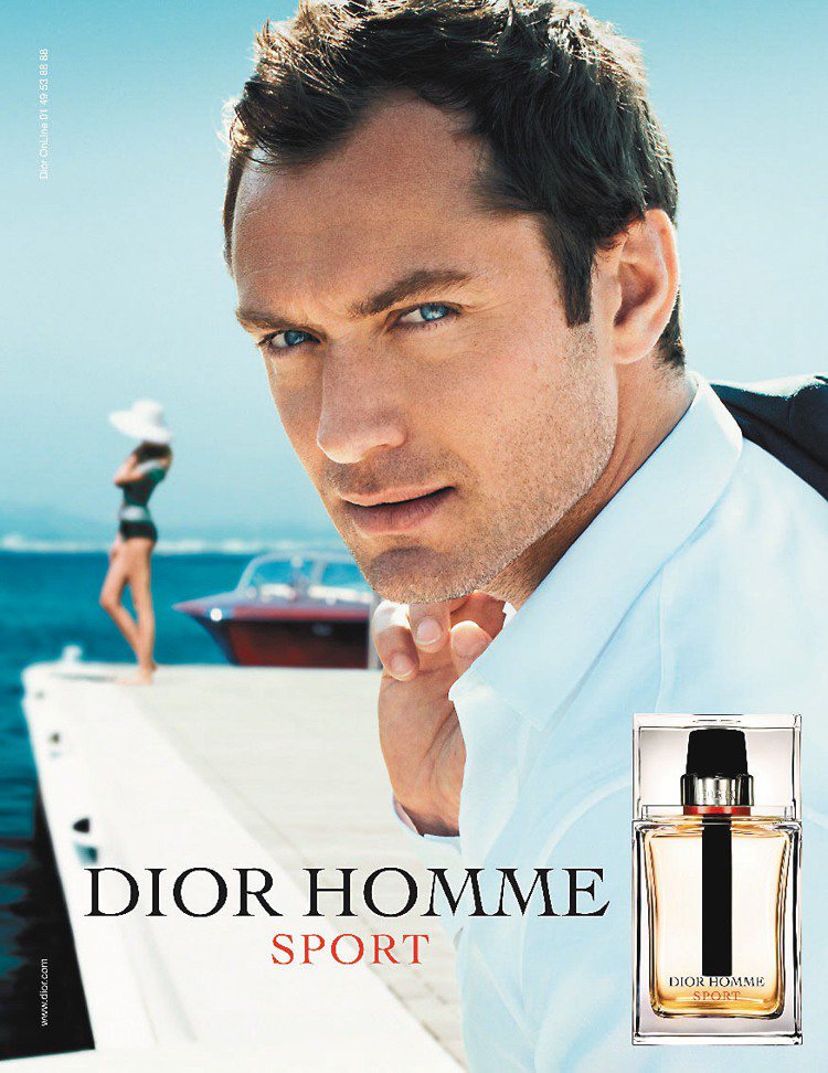 Dior HOMME SPORT淡香水，由代言人裘德洛呈現成熟都會男的運動風、50ml／2,200元。圖／Dior提供