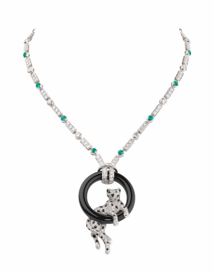 卡地亞美洲豹頂級珠寶系列鑽石項鍊，參考價1,070萬元。圖／卡地亞提供