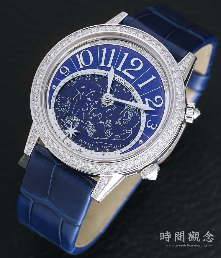 Rendez-Vous Celestial
809型自動上鍊機芯∕18K白金材質，鑲嵌鑽石∕錶徑37.5 mm∕時、分指示∕青金石材質星空盤∕星形時間標記功能∕藍寶石水晶鏡面、底蓋∕防水50米。圖／時間觀念提供