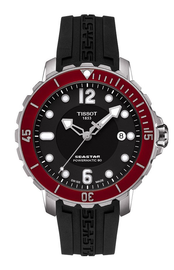 TISSOT Seastar 1000 海星系列 80 小時自動腕表，28,000元，是入門玩家首選。圖／TISSOT提供