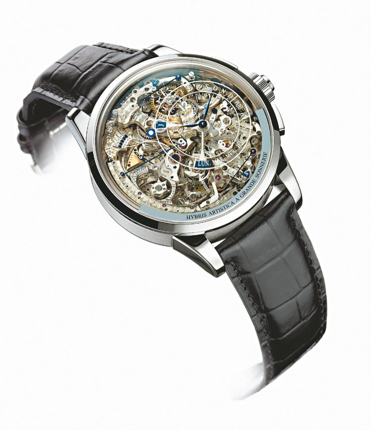 Duometre a Grande Sonnerie雙翼大自鳴腕表是此次來台最貴的展品，建議售價5,850萬元。圖／積家提供