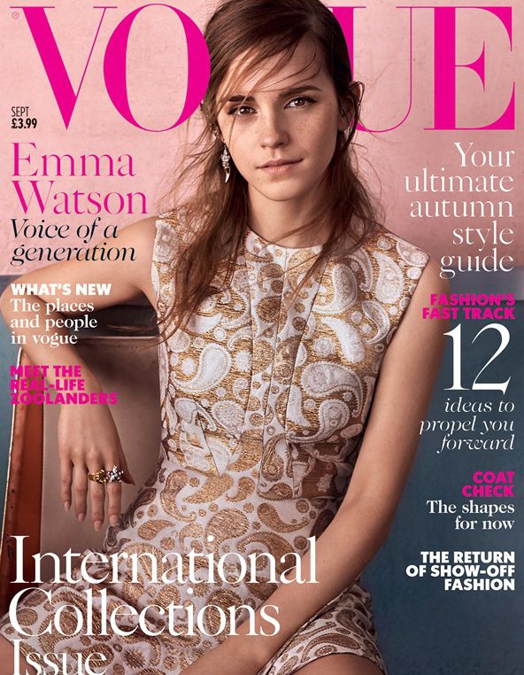 艾瑪華森被英國 Vogue 冠上「一代的聲音 Voice of a generation」封號。圖／擷自vogue.co.uk