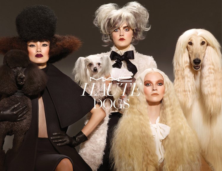 M.A.C 今年秋冬推出遛狗時尚系列彩妝，教大家打造 3 種不同狗狗妝容。圖／M.A.C提供