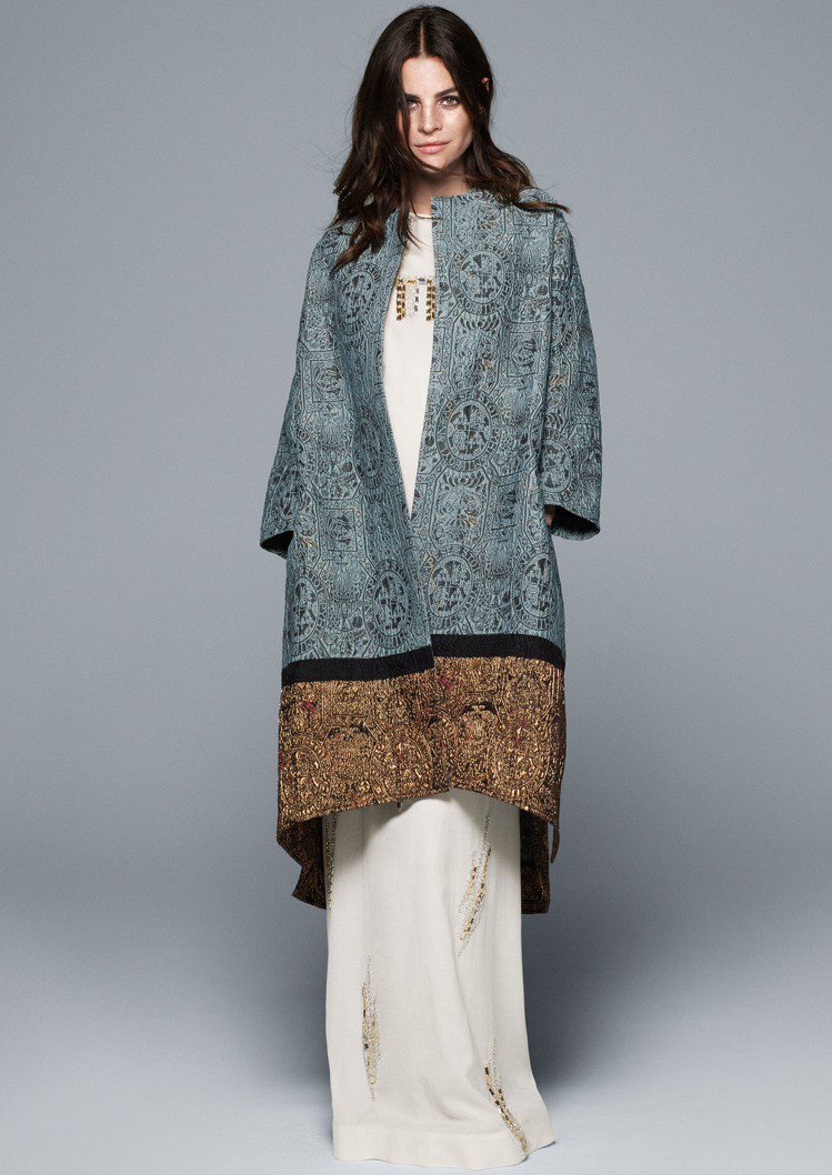 H&M環保概念的Conscious織錦外套，是以保特瓶製成。圖／H&M提供