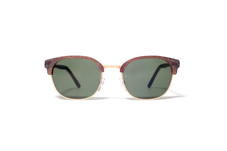 L.G.R木紋效果的半框太陽眼鏡，建議售價15,800元。圖／L.G.R提供