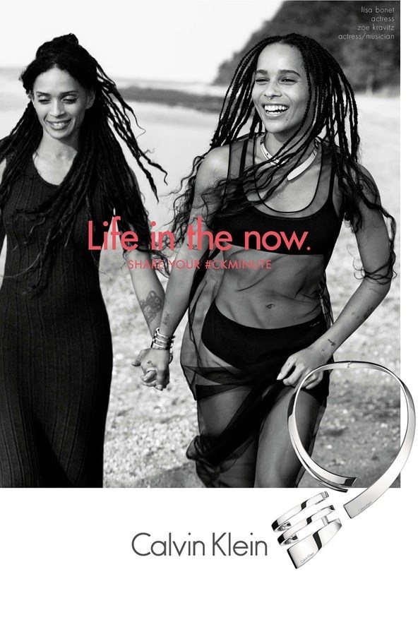 Lisa Bonet和Zoe Kravitz兩位均被邀請為Calvin Klein的最新珠寶手表系列服裝代言。。圖文：悅己網