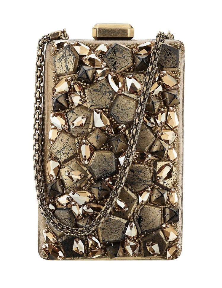 金色石紋小徑硬殼鍊帶包，售價27萬5,300元。圖/香奈兒提供