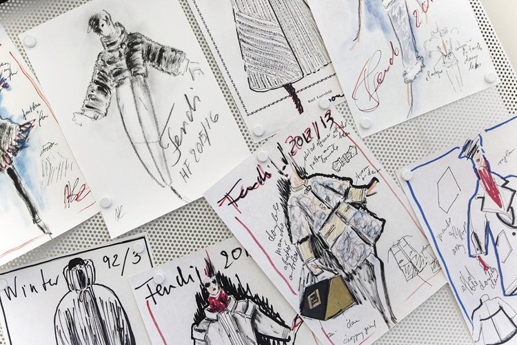 FENDI Roma - The Artisans of Dreams Craftsmanship room _KL sketches。圖／FENDI提供