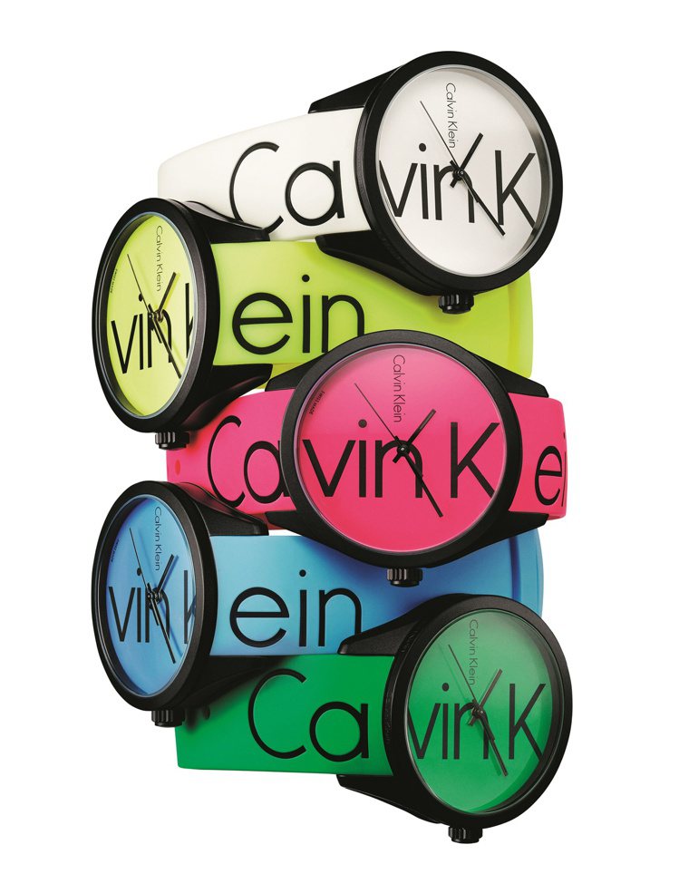 Calvin Klein Color炫彩系列腕表，每色皆為6,300元。圖／Calvin Klein watches + jewelry提供