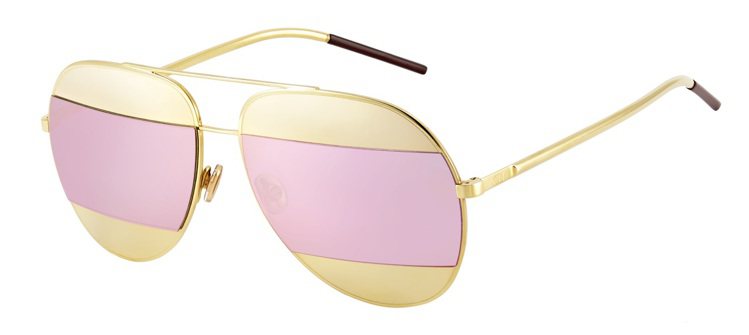 DIORSPLIT金色鏡框配粉色鏡面鏡片，19,800元。圖／Dior提供