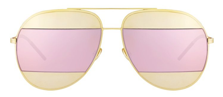 DIORSPLIT金色鏡框配粉色鏡面鏡片，19,800元。圖／Dior提供