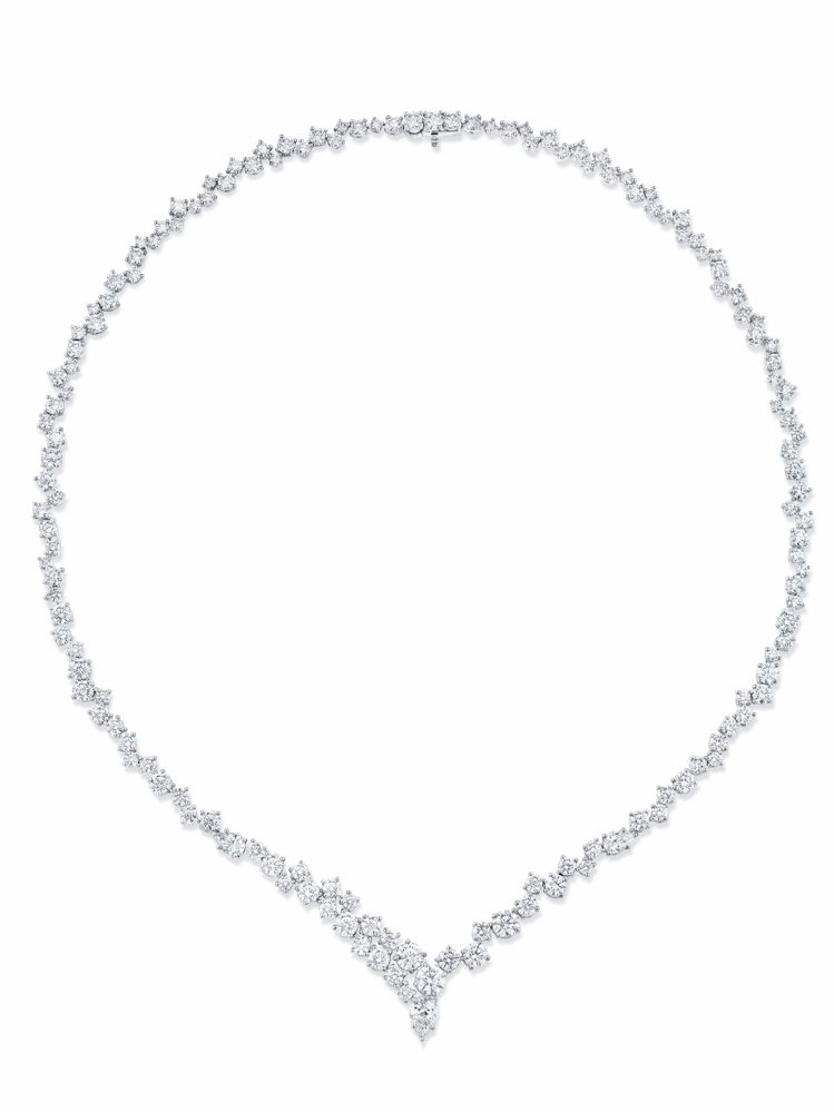 Sparkling Cluster絢漪錦簇系列鑽石項鍊，382萬1,000。圖╱海瑞溫斯頓提供