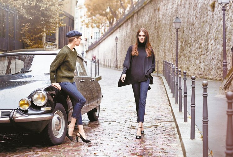 伊內絲法桑琪的秋冬限量聯名系列，呈現宛如法國女人的俐落時髦。 UNIQLO／提供