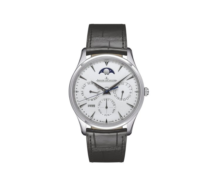 積家Master Ultra Thin Perpetual超薄大師系列萬年曆腕表，建議售價110萬元。圖／積家提供