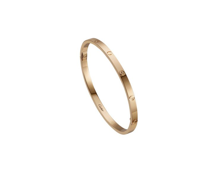 卡地亞 LOVE 系列手環 (窄版)，玫瑰K金，約13萬2,000元。圖／卡地亞提供