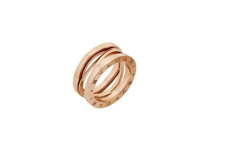B.zero1 Design Legend設計傳奇系列玫瑰金三環戒指，64,700元。圖／寶格麗提供