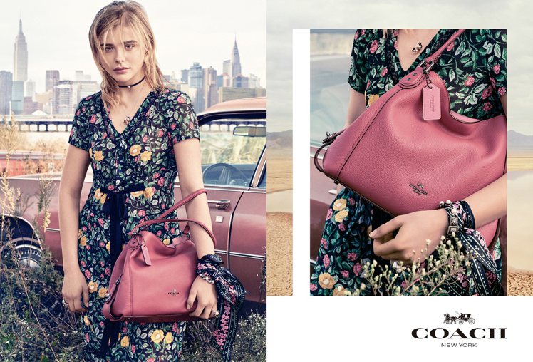 Edie手袋是COACH New York形象廣告中的重點包款之一。圖／COACH提供