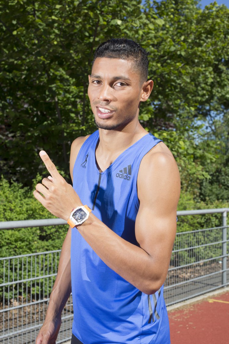 短跑好手Wayde van Niekerk將在即將在到來的世界田徑錦標賽中，配戴RM 67-02 Sprint腕表。圖／RICHARD MILLE提供
