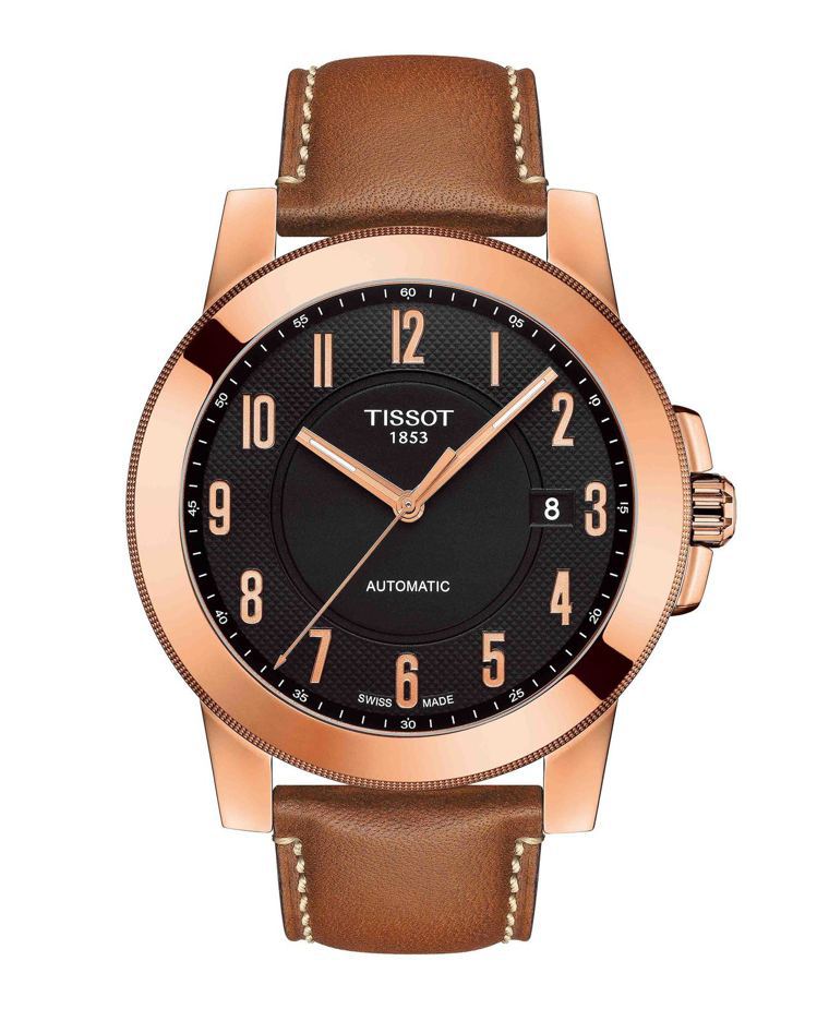 天梭Gentleman紳士系列腕表，搭載Swissmatic自動上鍊機芯，玫瑰金PVD鍍層精鋼表殼，約13,700元。圖／TISSOT提供