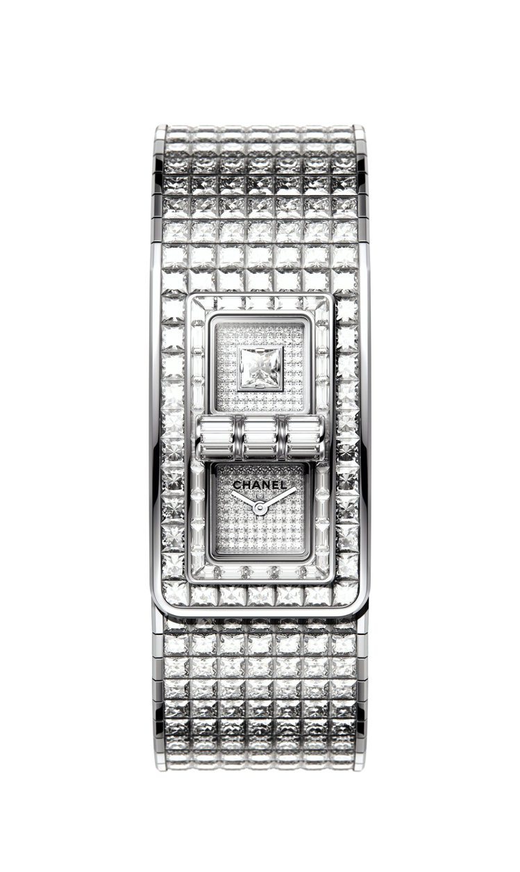 Code Coco全鑽腕表，18K白金鑲嵌鑽石共524顆、56.47克拉，3,213萬7,000元。圖／香奈兒提供