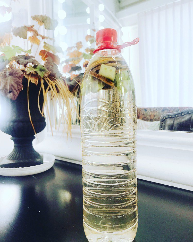 郭雪芙自製的黃瓜檸檬水。圖／擷自instagram