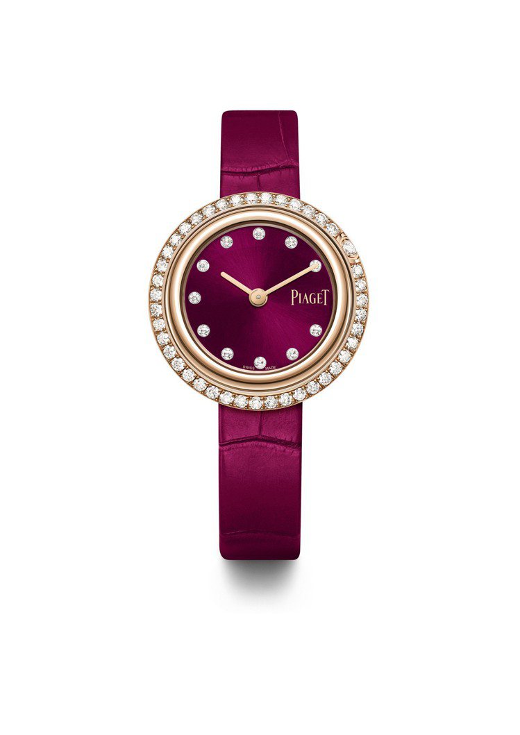 櫻桃色Possession腕表也是2019年伯爵的女表重點之一。圖／Piaget提供