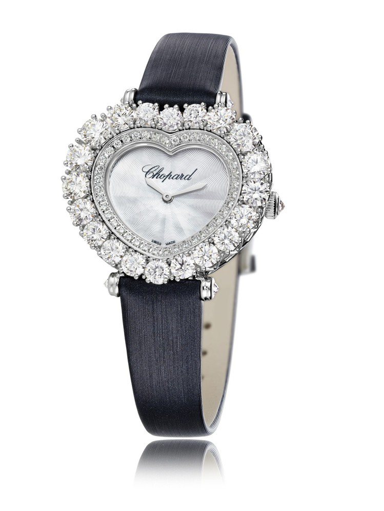 L’Herue Du Diamant腕表，18K白金鑲鑽共6.2克拉，209萬2,000元。圖／蕭邦提供